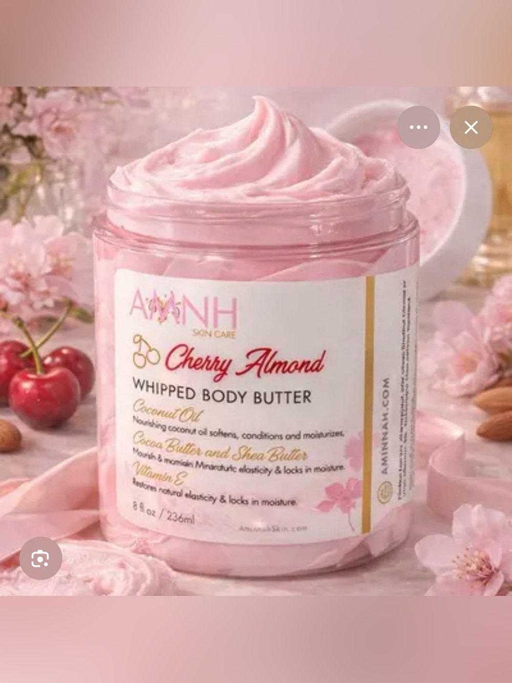 NWT Aminnah Cherry Almond Whipped Body Butter retails $38.00 USD